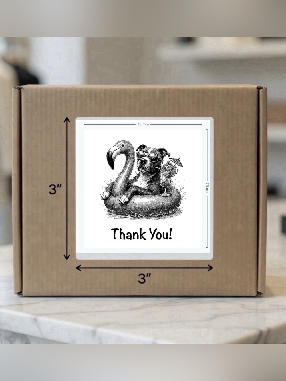 Summer Pit Bull Thank You Stickers 
3”x3”-100ct.